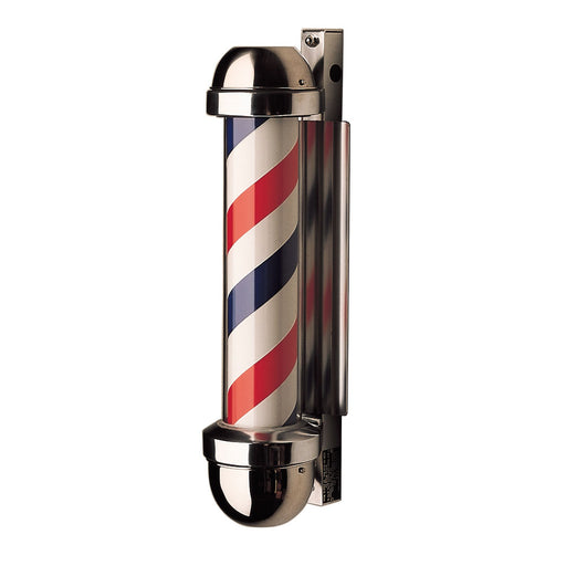William Marvey 333 - Non-Revolving Wall Mount Barber Pole - Height 24" - Diameter of glass cylinder 4" - Sharp Salons