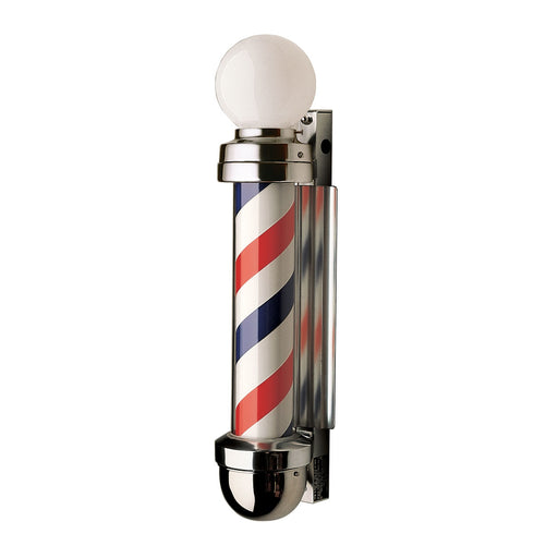 William Marvey 333 - Non-Revolving Wall Mount Barber Pole - Height 24" - Diameter of glass cylinder 4" - Sharp Salons