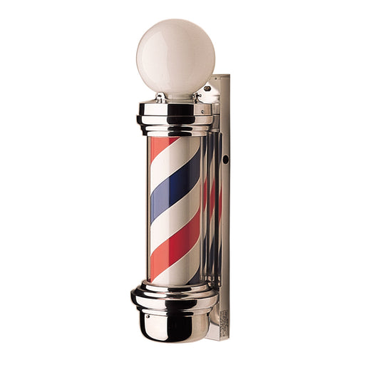 William Marvey No. 55 - Wall Mount Barber Pole - Height 28" - Diameter of glass cylinder 6" - Sharp Salons