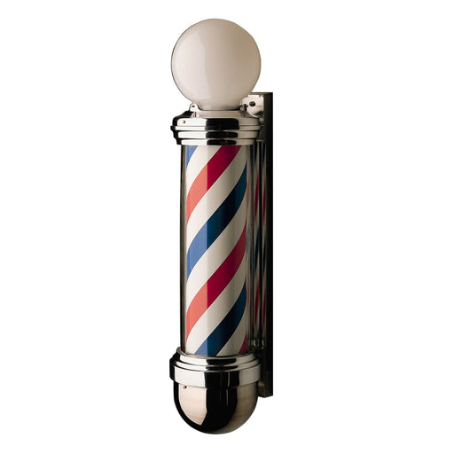 William Marvey 824 Wall Mount Barber Pole - Height 39" - Diameter of glass cylinder 8" - Sharp Salons