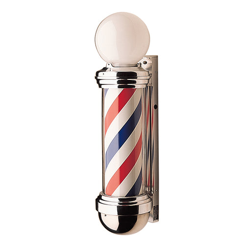 William Marvey 88 Wall Mount Barber Pole - Height 33" - Diameter of glass cylinder 8" - Sharp Salons